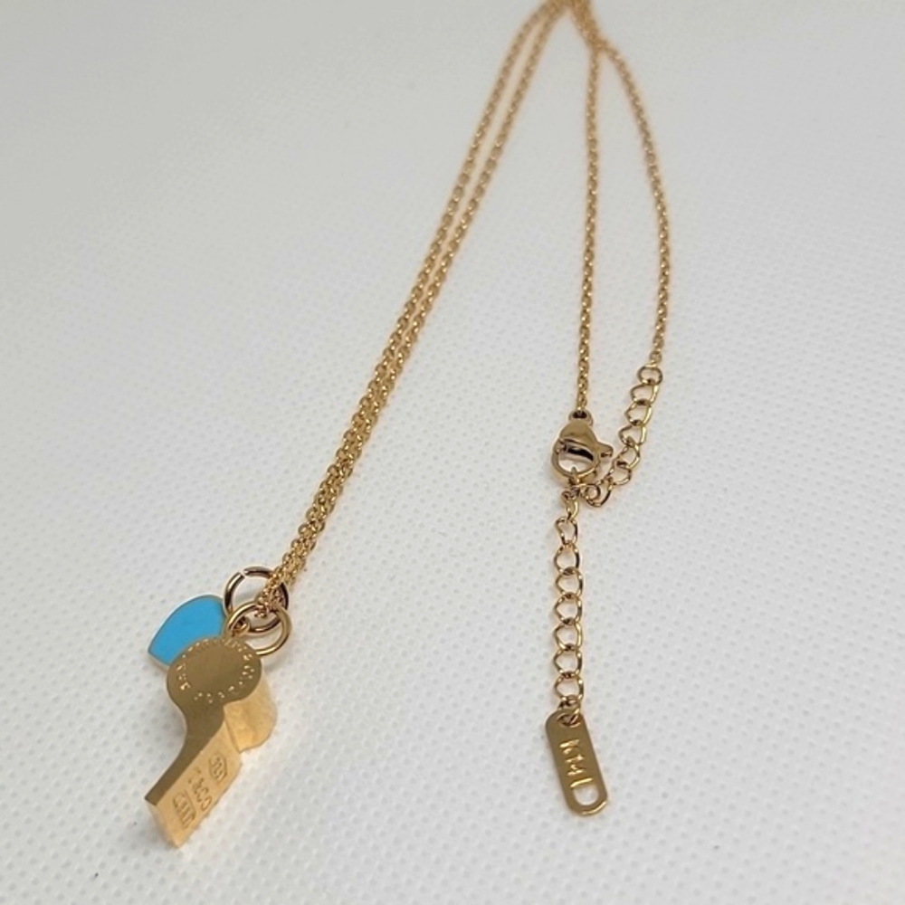 Beautiful  Whistle and heart pendant Necklae
